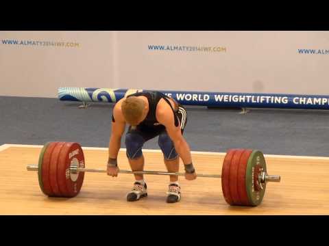 Almaty 2014 Men 85 kg Pavel Khadasevich clean and jerk 200 kg