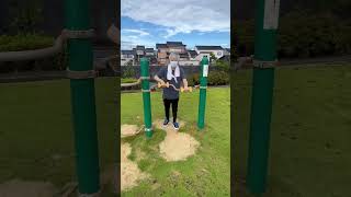 比美乃江公園 アスレチック遊具広場 シニアの腕強化