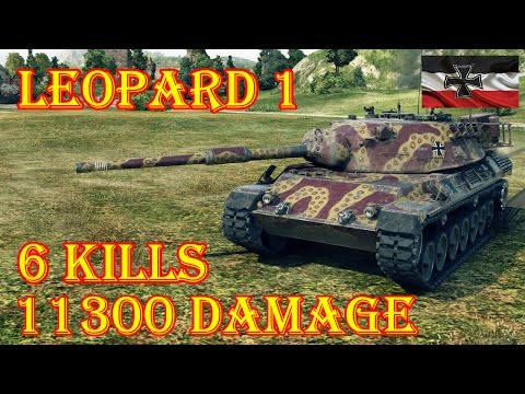 Leopard 1  6 Kills, 11300 Damage ★ Swamp ★ World of Tanks