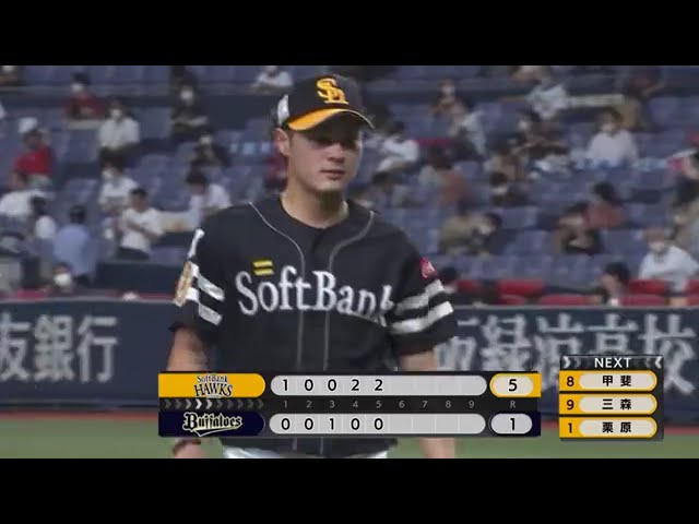 【5回裏】ホークス・笠谷 2イニングを3者凡退に抑えるパーフェクトリリーフ!! 2020/7/17 B-H