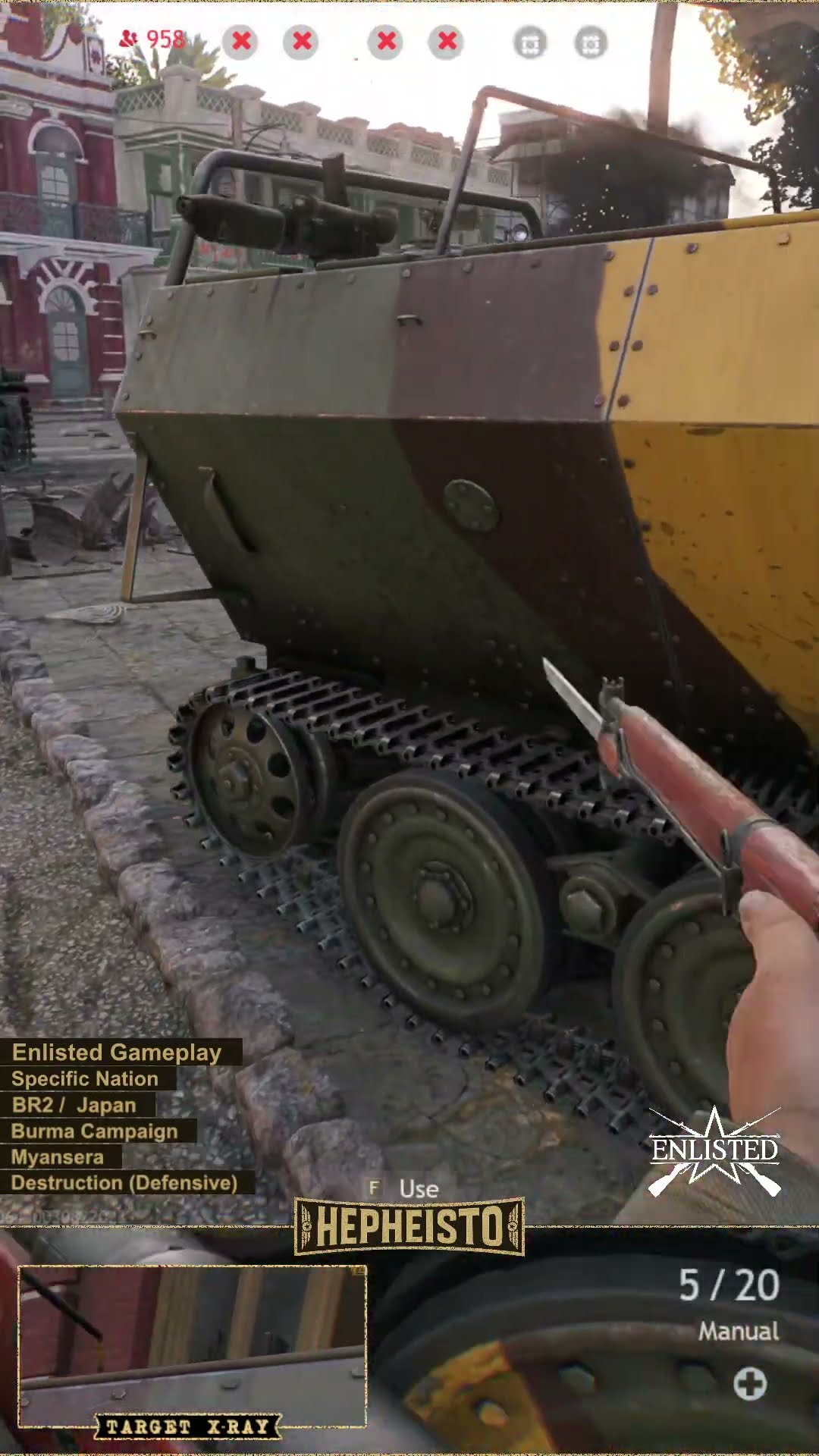 Radio Opertor eliminates Tank M4A2 with TNT Charge