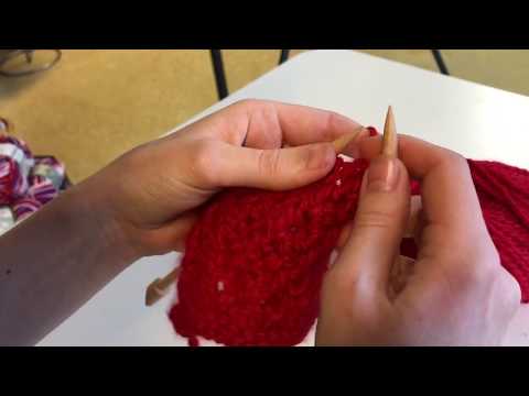 Anette från Garnaffären visar hur man stickar björbärsstickning.