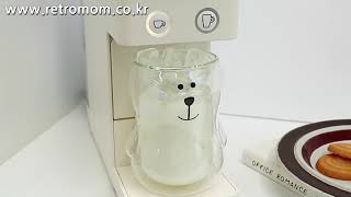 곰수니 컵/곰돌이 컵/내열 글라스 추천/일리머신 전용 컵/홈 카페 놀이