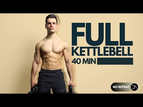 40 min Solid FULL BODY KETTLEBELL Workout | Strength + Explosive + ABS  |  No Repeat