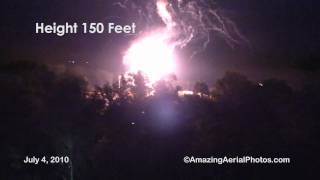preview picture of video 'July 4 2010 - Aerial View 400 ft above Olean Bradner Stadium, Olean, NY'