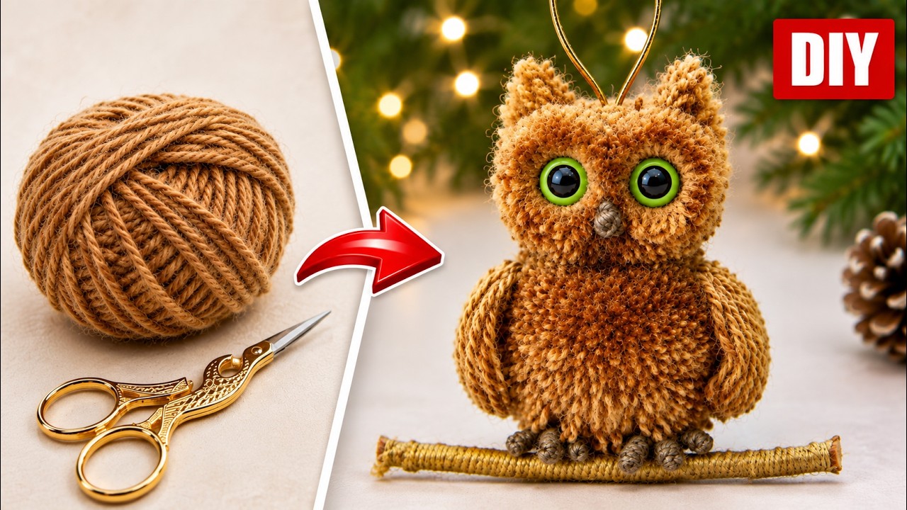 NEW! How to make an amazing OWL from yarn on your fingers 🦉🧶 DIY NataliDoma
