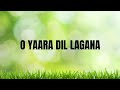 O Yaara Dil Lagana | Lyrics | Sanak | Vidyut, Rukmini | Stebin Ben, Chirantan, Manoj|Nadeem-Shravan|