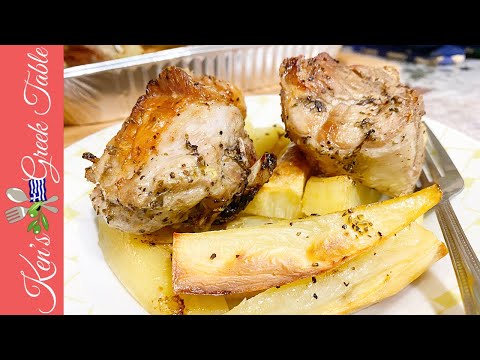 Roasted Lamb and Potatoes In White Wine
