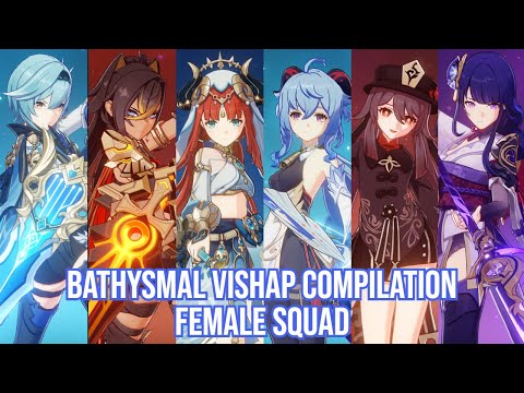 【GI】BATHYSMAL VISHAP BOSS COMPILATION PT 1! Spiral Abyss 3.8 Various Female Team Comp Showcase!