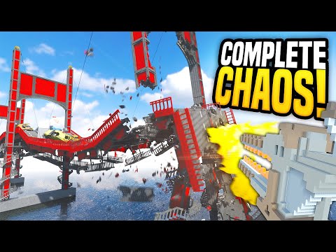Railgun DESTROYS Bridge FILLED with Cars - Teardown Mods Gameplay