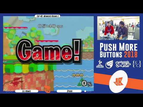 [Melee Singles WR2] Lil Homie(Falco) vs Spark(Sheik) [Push More Buttons 2018]