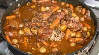 Coq au vin | Chicken in red wine