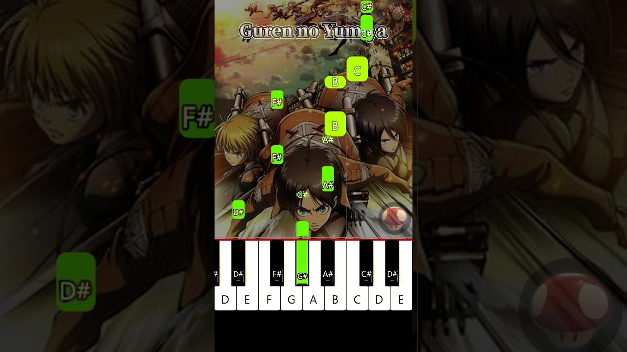 Guren no Yumiya - Attack on Titan - BEGINNER PIANO TUTORIA   #gurennoyumiya #attackontitan