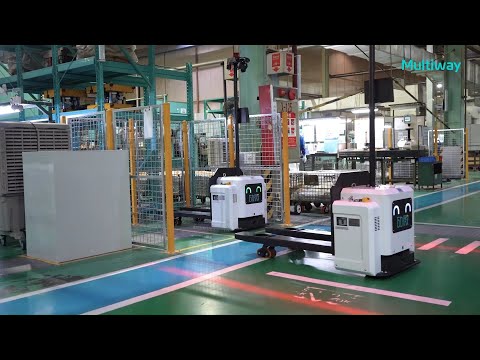 Multiway Robotics AGV forklift Pallet Stacker MW-SL14 Pallet Truck X20 in auto parts industry