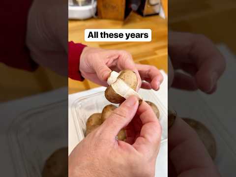 Peel mushrooms to get the gunk off #mushrooms #veggies #kitchen #cookingtips #sink