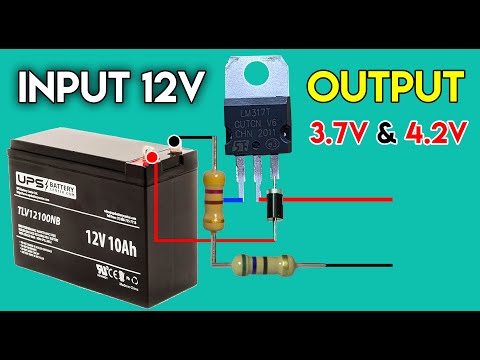 DIY - 12v DC to 3.7v and 4.2v Volt Converter Circuit Diagram With LM317 IC || How to convert Volt