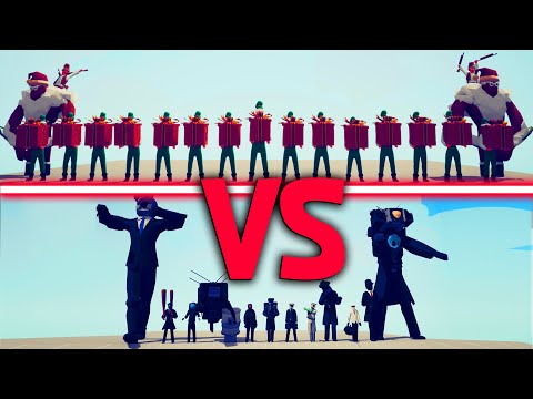 CAMERAMAN TEAM vs PRESENT ELF TEAM - Totally Accurate Battle Simulator | TABS