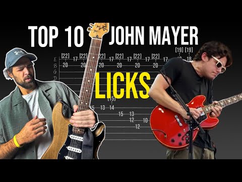 TOP 10 John Mayer Guitar LICKS (with tabs)