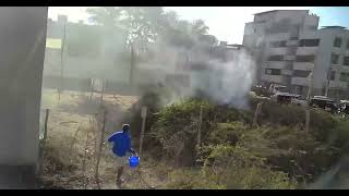 Dron registrando evidencia de incendio provocado intencionalmente por mal vecino #1