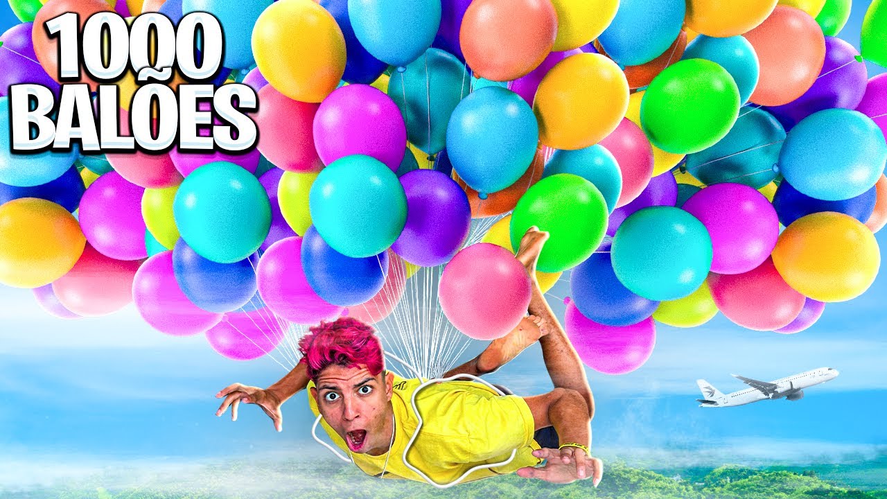 VOEI COM 10.000 BALÕES NO CORPO *Funcionou ?