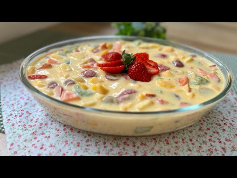 Salada de frutas fácil de fazer. Como fazer salada de frutas cremosa e refrescante.
