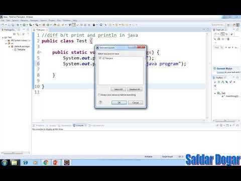 Java Programming Tutorial 08 difference between print and println in java