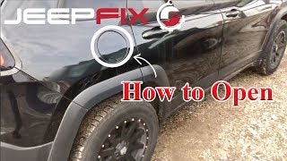 How to Open Jeep Cherokee 2015 Gas Door - Where is fuel door release button?