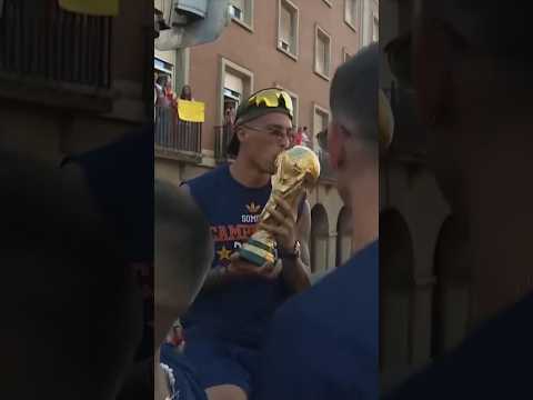 Spain's soccer team is welcomed home after its World Cup win over Argentina