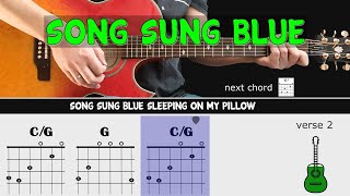 SONG SUNG BLUE - Neil Diamond - Guitar lesson - Acoustic guitar (with chords &amp; lyrics)
