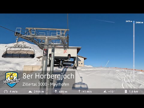 8er Horbergjoch (Winter) Bergfahrt - Mayrhofen (Zillertal 3000) | 2002 von Doppelmayr gebaut