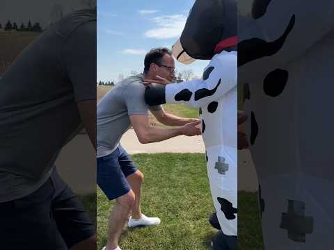 GIANT COW BEAT UP MY DAD #shorts