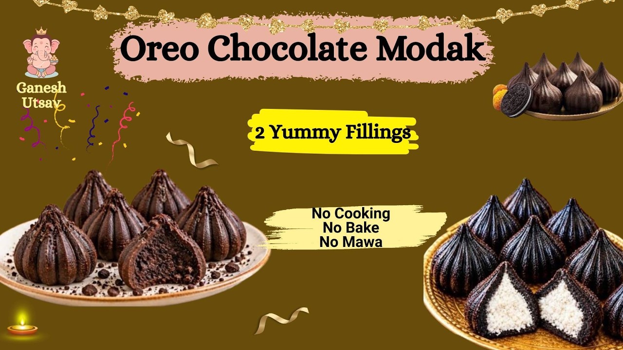 Oreo Se Banao Super Yummy Chocolate Modak।2 Delicious Fillings।No Cook।No Bake। Ganpati Special