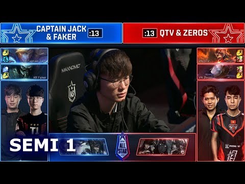 Faker & Captain Jack vs QTV & Zeros | 2v2 Semi Finals 2018 All-Star Las Vegas | KR vs VN