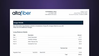 altafiber Bill Explanation