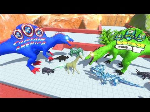 ESCAPE FROM CAPTAIN AMERICA SPINOSAURUS - Animal Revolt Battle Simulator