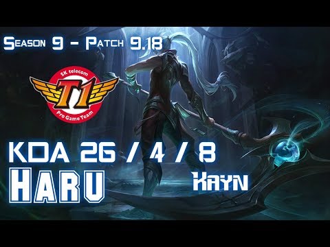 SKT T1 Haru KAYN vs KARTHUS Jungle - Patch 9.18 KR Ranked