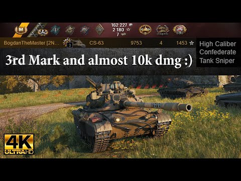 CS-63 video in Ultra HD 4K🔝 3rd Mark and almost 10k dmg :) 1453 exp 🔝 World of Tanks ✔️