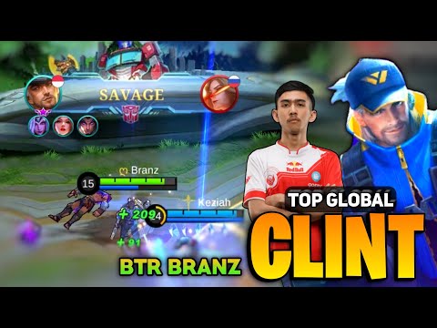SAVAGE! Clint Goldlane Aggressive Gameplay [ Top Global Clint Best Build ] By BTR Branz - MLBB