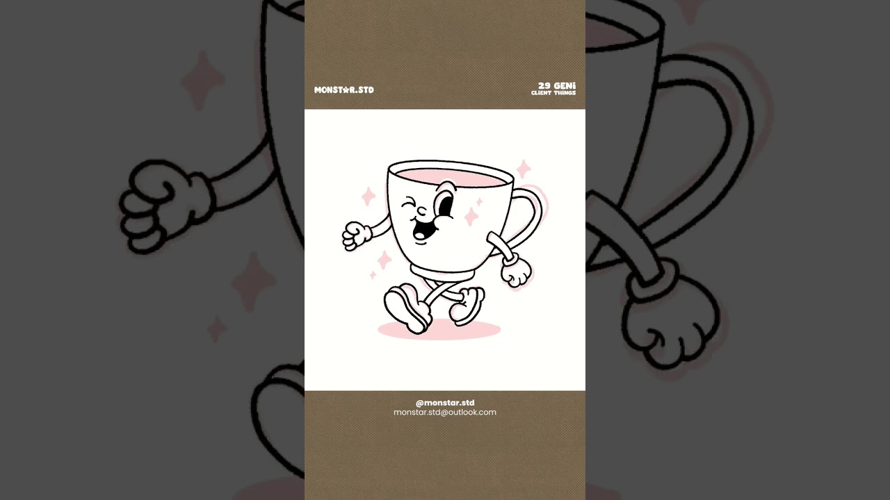 Coffee Retro Mascot Character ☕