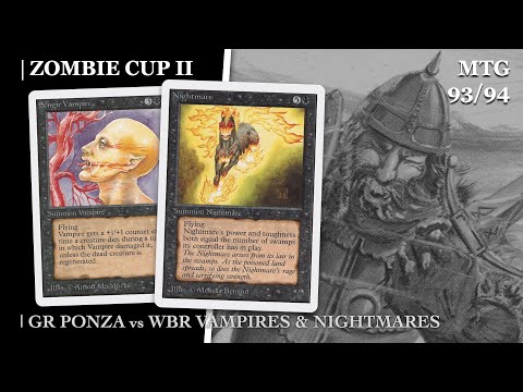 GR Ponza vs BWr Vampires, Ep1. Zombie Cup 2 - Old School Magic the Gathering #mtg9394 748