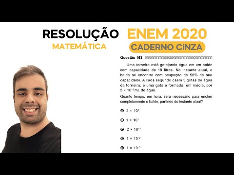 ENEM 2020 \ MATEMÁTICA - Questão 163, CADERNO CINZA - Uma torneira está gotejando água em um balde