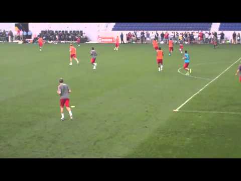 10/10/11/: USMNT practice at Red Bull Arena Tim Ream goal-line clearance