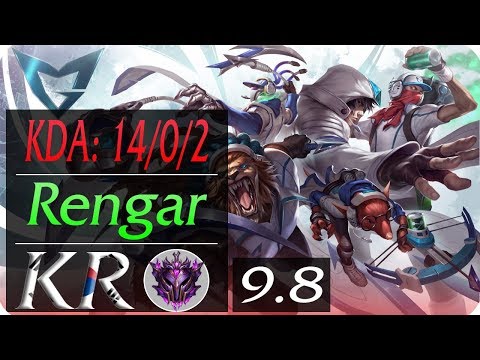 Rengar TOP KR Replay | KDA: 14/0/2 | Season 9 | Patch 9.8