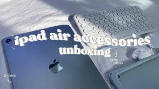 ipad air 4 unboxing accessories with asmr! 🍏📖