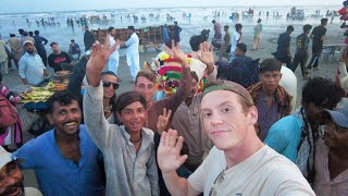 American Visits the Beach in Karachi, Pakistan