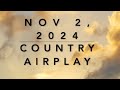 Billboard Top 60 Country Airplay Nov 2 2024