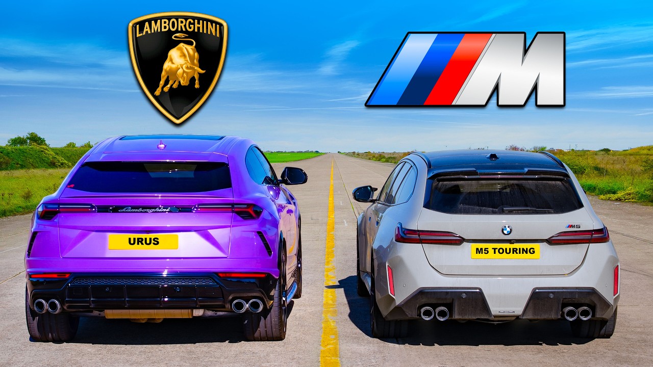Lambo v BMW: ICE v Hybrid V8 DRAG RACE