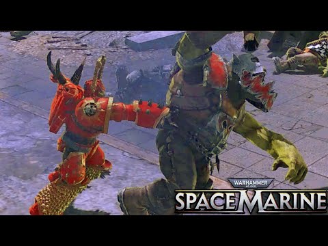 Champion of Khorne vs Nobs elite squad! - Warhammer 40K: Space Marine | Augmented Mod 2022