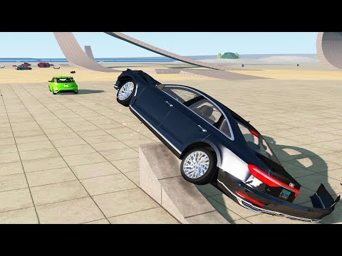 Flip Ramp Rollover Crash Test with Real Car Mods - BeamNG Drive Crashes