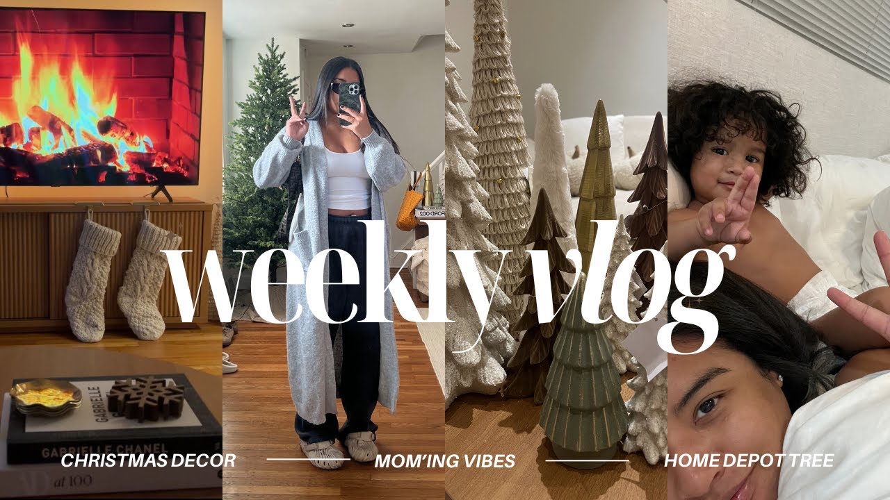 weekly vlog| setting up christmas decor, viral home depot tree, why I took time off, mom'ing, etc!